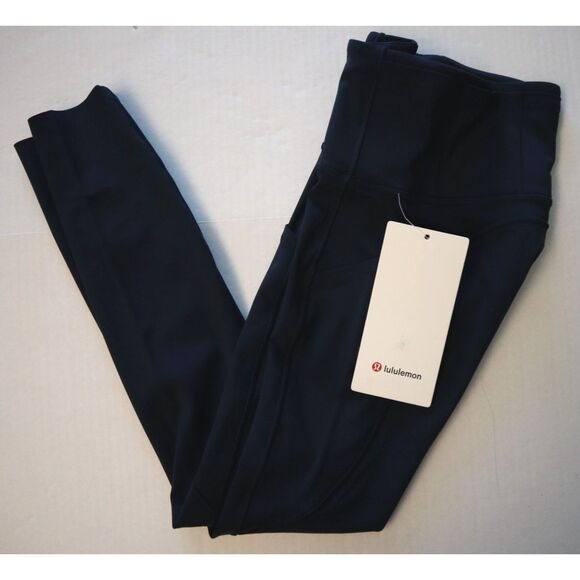 Lululemon W5BXQS Women Sz 0 True Navy Blue Fast Free High-Rise 25" Tights - Picture 14 of 16